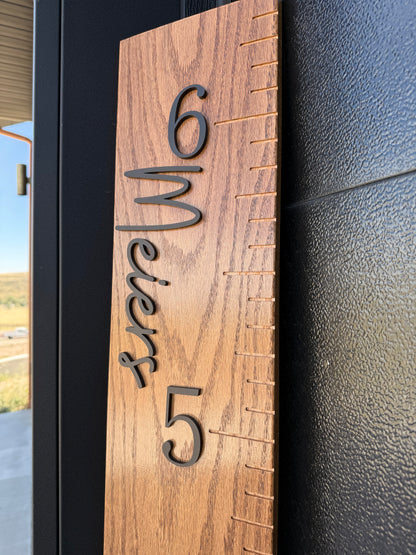 Handmade Oak Growth Ruler